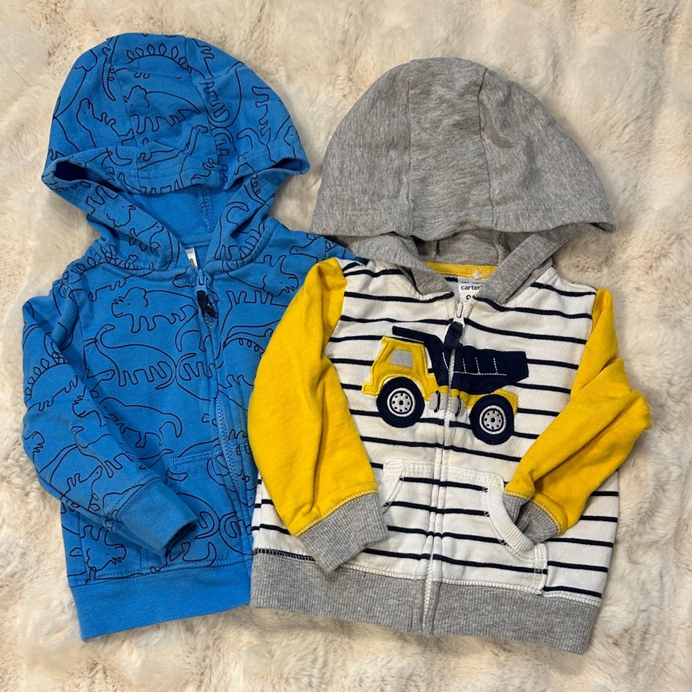 Carter’s Dino and Truck Hoodie | Size 9 Months